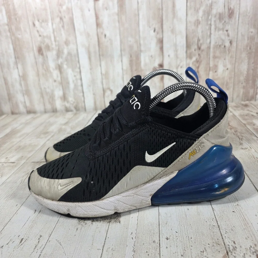 Nike Air Max 270 Black Blue Grey Running Shoes Sneakers 943345-050 Womens 7.5 6Y